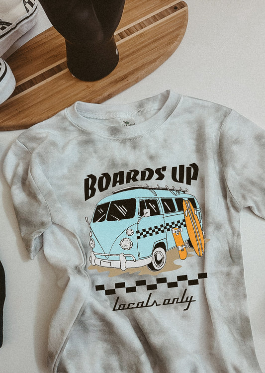 Boards up tee (front only)