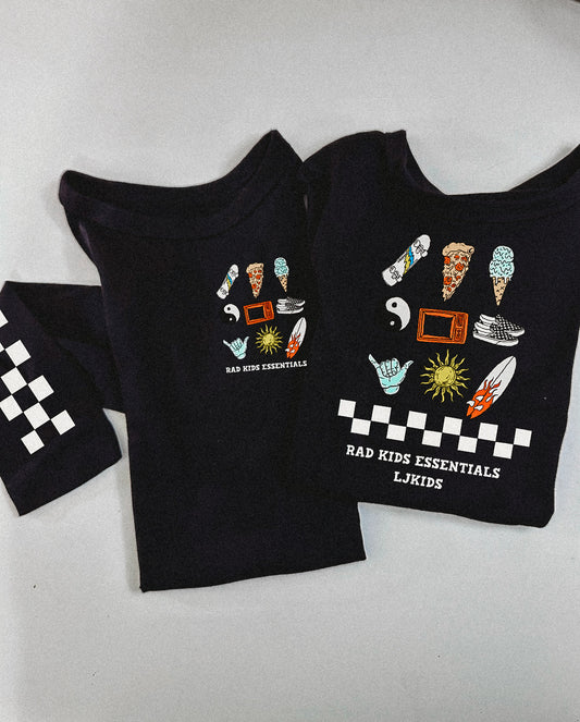 Long sleeve Rad kids essentials (front & back)